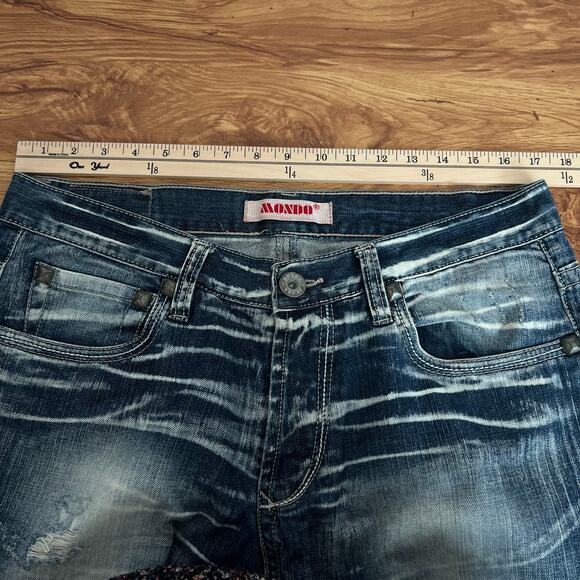 Mondo Red Dragon Embroidered Distressed Relax Fit Jeans Men Size 36 - Picture 11 of 13